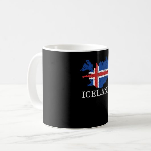 Island-Flagge Kaffeetasse (Vorderseite Links)