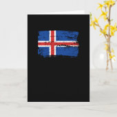Island-Flagge Karte (Gelbe Blume)