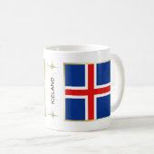 Island-Flagge + Karten-Tasse Kaffeetasse (VorderseiteRechts)