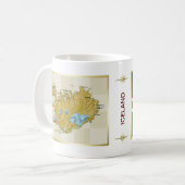 Island-Flagge + Karten-Tasse Kaffeetasse (Vorderseite Links)