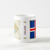 Island-Flagge + Karten-Tasse Kaffeetasse (Mittel)