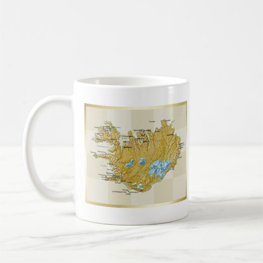 Island-Flagge + Karten-Tasse Kaffeetasse (Links)