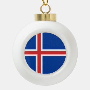 Island-Flagge Keramik Kugel-Ornament