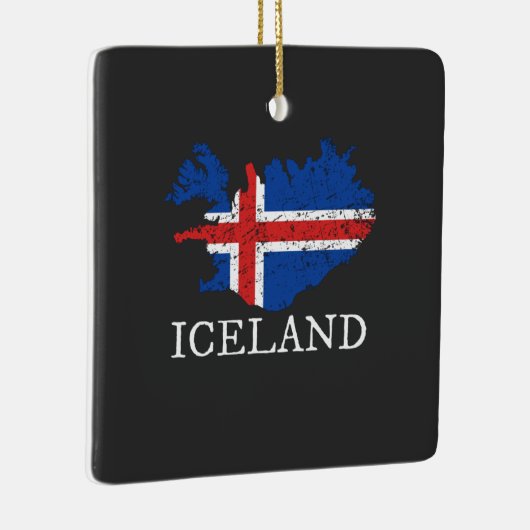 Island-Flagge Keramikornament (Rechts)
