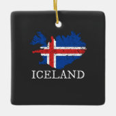 Island-Flagge Keramikornament (Vorderseite)