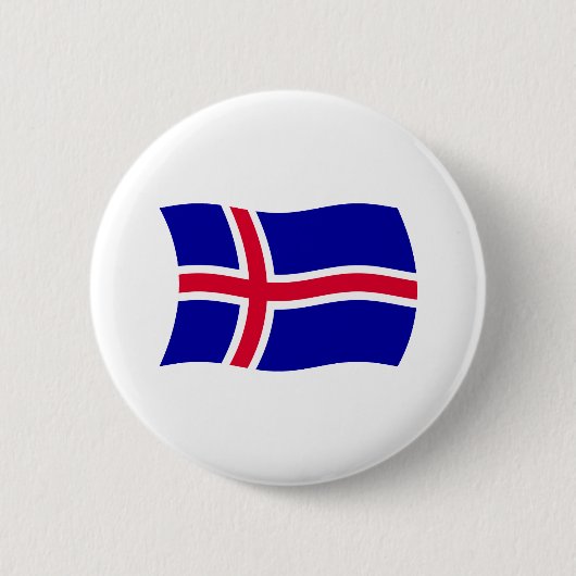 Island-Flagge Knopf Button (Vorderseite)