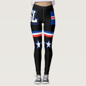 Island-Flagge Leggings (Vorderseite)