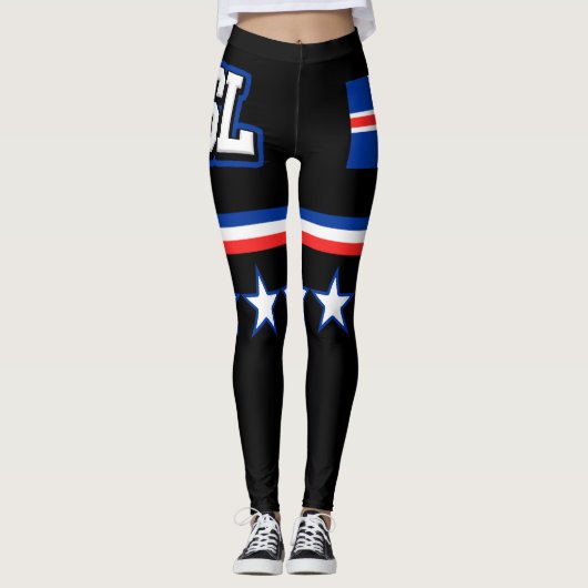 Island-Flagge Leggings (Vorderseite)