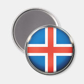 Island, Flagge, Magnet (Vorderseite/Rückseite)