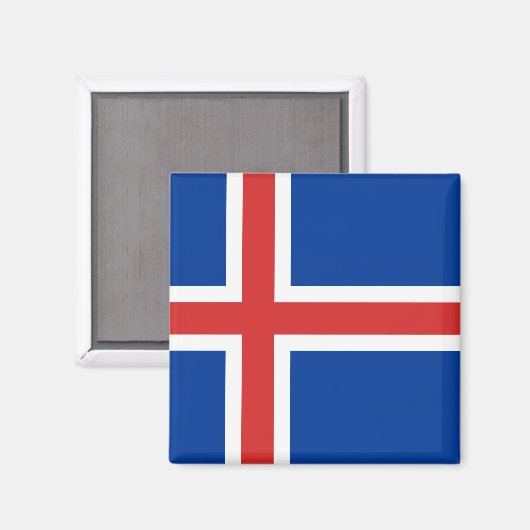 Island-Flagge Magnet (Vorderseite/Rückseite)