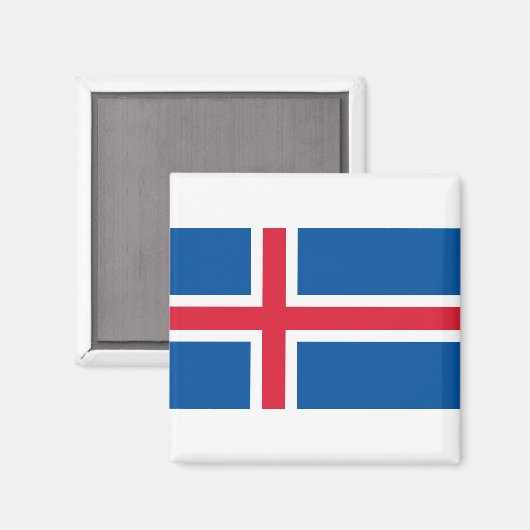 Island-Flagge Magnet (Vorderseite/Rückseite)