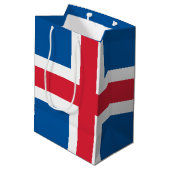 Island Flagge Mittlere Geschenktüte (Rückseite Schrägansicht)