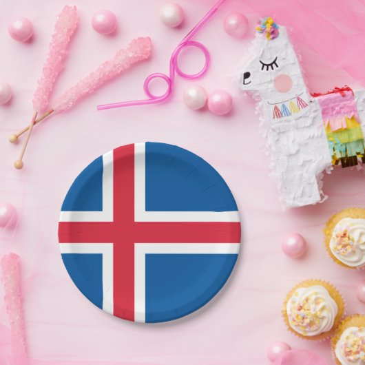 Island-Flagge Pappteller (Party)