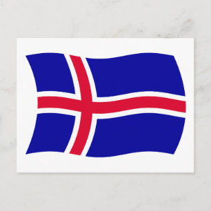 Island Flagge Postkarte