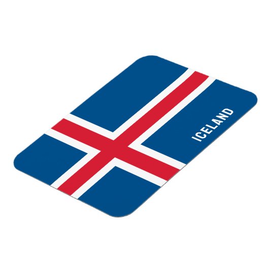 Island-Flagge Rechteckheber Magnet (Linke Seite)