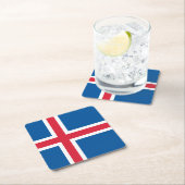 Island-Flagge Rechteckiger Pappuntersetzer (Vor Ort)