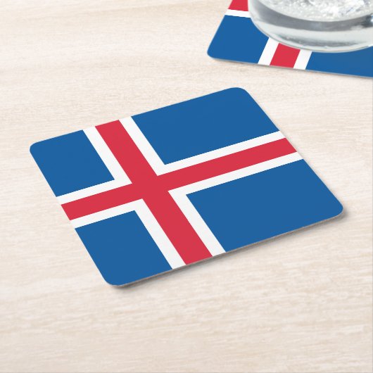 Island-Flagge Rechteckiger Pappuntersetzer (angewinkelt)