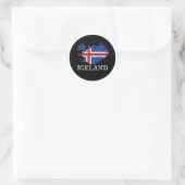 Island-Flagge Runder Aufkleber (Tasche)