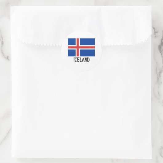 Island-Flagge Runder Aufkleber (Tasche)