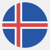 Island-Flagge Runder Aufkleber (Vorderseite)