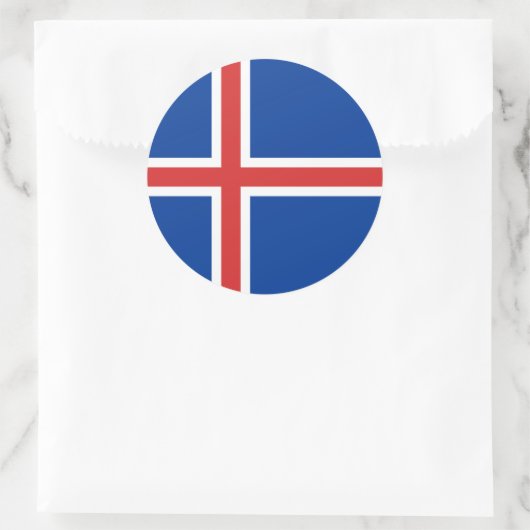 Island-Flagge Runder Aufkleber (Tasche)