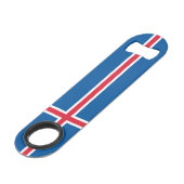 Island-Flagge Speed Flaschenöffner (Vorderseite Schrägansicht)