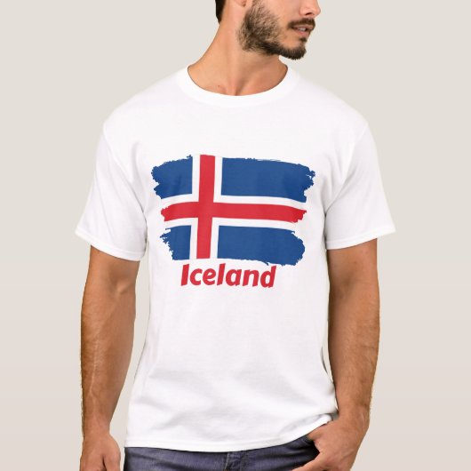 Island-Flagge T-Shirt (Vorderseite)