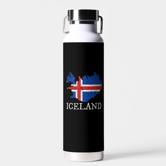 Island-Flagge Trinkflasche (Vorne)