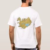 Island-Flagge und Karten-T - Shirt (Rückseite)