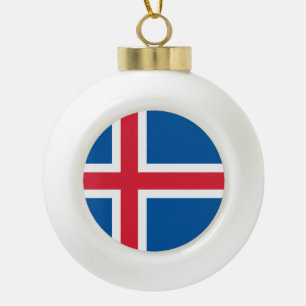 Island-Flagge - Verzierung Keramik Kugel-Ornament