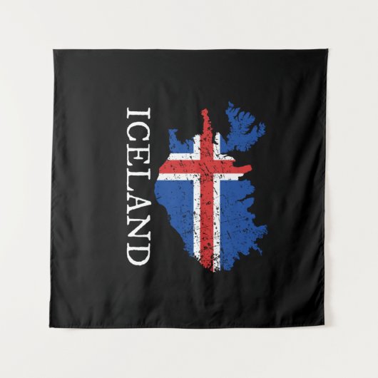 Island-Flagge Wandteppich (Vorderseite (Horizontal))