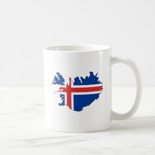 Island-Flaggen-Karte Größengleich Kaffeetasse