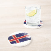 Island-Flaggen-Untersetzer Sandstein Untersetzer (Seite)