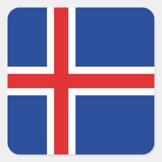 Island-Flaggenaufkleber Quadratischer Aufkleber (Vorderseite)