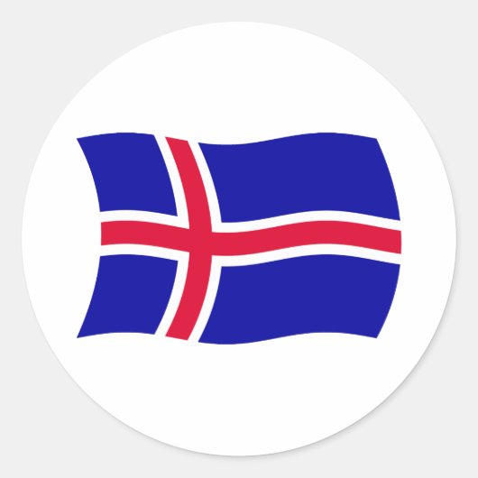 Island-Flaggenaufkleber Runder Aufkleber (Vorderseite)