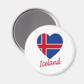 Island-Flaggenherz Magnet (Vorderseite/Rückseite)