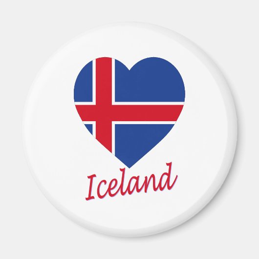 Island-Flaggenherz Magnet (Vorne)