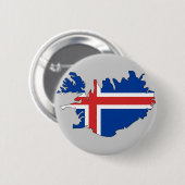 Island-Flaggenkarte Button (Vorne & Hinten)