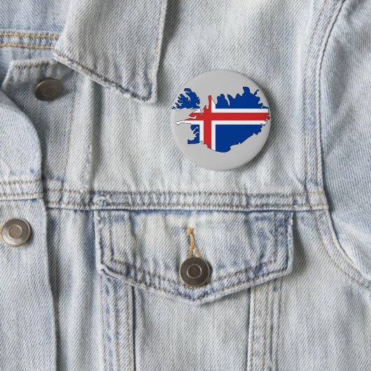 Island-Flaggenkarte Button (Beispiel)
