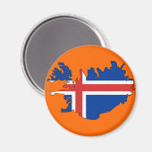 Island-Flaggenkarte Magnet (Vorderseite/Rückseite)