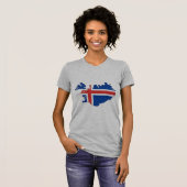Island-Flaggenkarte T-Shirt (Vorne ganz)