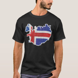 Island-Flaggenkarte T-Shirt