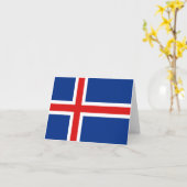 Island-Flaggennotecard Karte (Gelbe Blume)