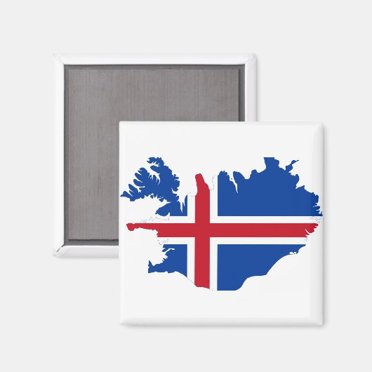 Island - Flaggenplan Ísland Magnet (Vorderseite/Rückseite)