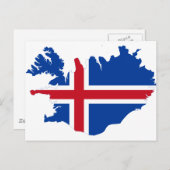 Island - Flaggenplan Ísland Postkarte (Vorne/Hinten)