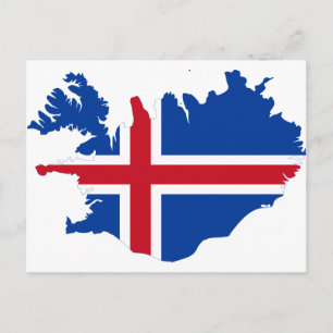 Island - Flaggenplan Ísland Postkarte