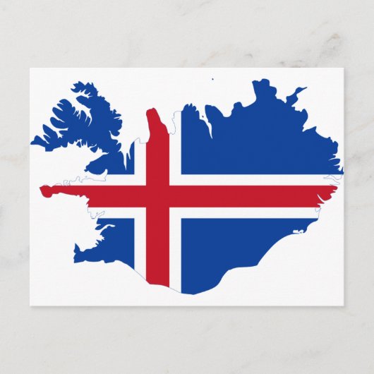 Island - Flaggenplan Ísland Postkarte (Vorderseite)