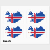 Island - Flaggenplan Ísland Rechteckiger Aufkleber (Blatt)