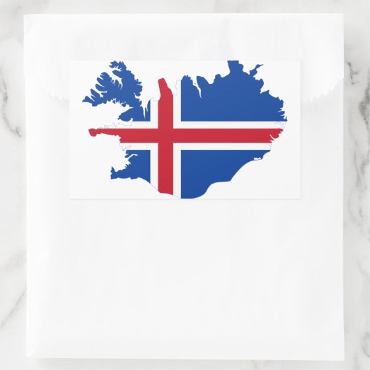 Island - Flaggenplan Ísland Rechteckiger Aufkleber (Tasche)