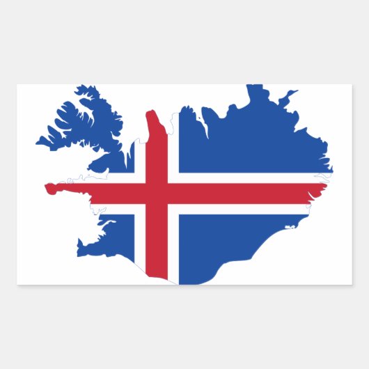 Island - Flaggenplan Ísland Rechteckiger Aufkleber (Vorderseite)